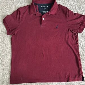 Nautica Red Polo Shirt Classic Style - slim fit